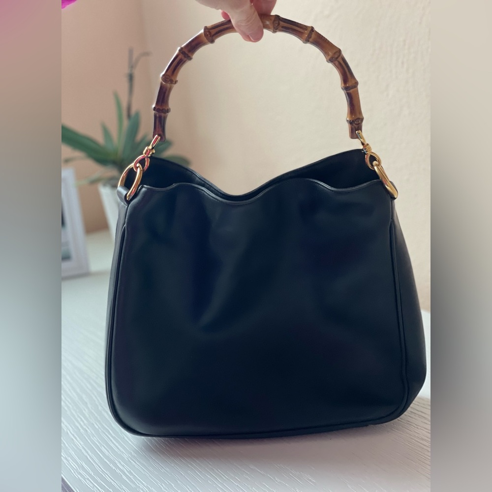 Gucci Bamboo Black Leather Bag